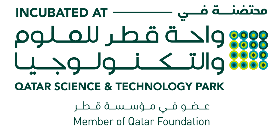 شعار الاحتضان الرسمي لواحة قطر للعلوم والتكنولوجيا QSTP