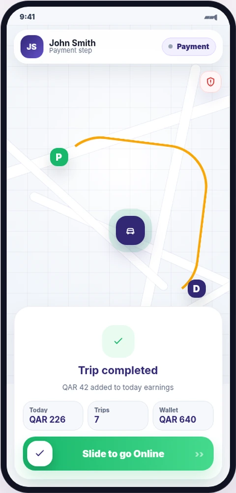 DriverX completed trip summary