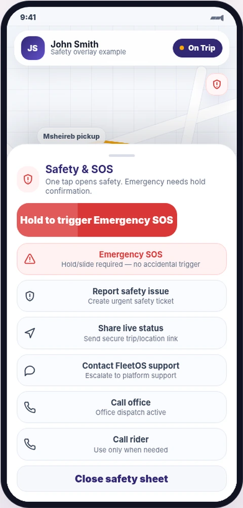 Driver SOS and incident support