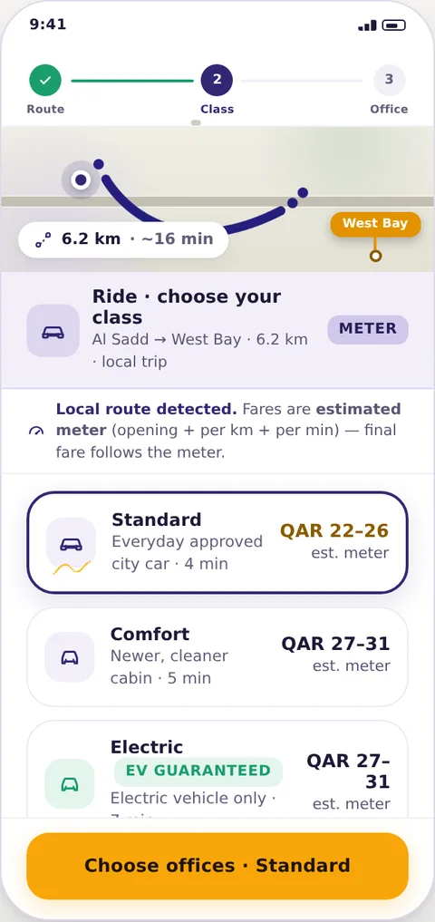 Choose the service class