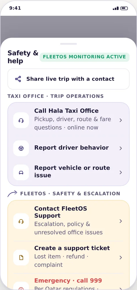 Rider safety center